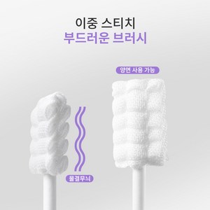 세이리 강아지 칫솔 일회용 거즈 구강 케어 스틱 개별포장, 50개, 화이트