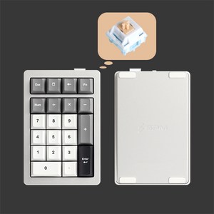 SPM AL21W 풀 알루미늄 넘버패드 기계식 키보드 숫자 키패드 21키, 제조사축, 실버(목새)