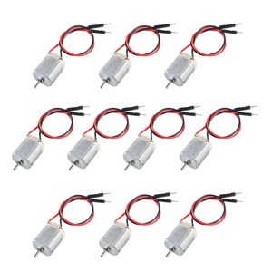 1.5V~6V 130형 소형 DC모터 수선 단자 부착 완구 로봇 제작용 미니 직류모터, 10개, 화이트