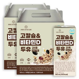 파이토메이드 고칼슘 앤 비타민D 두유 21곡 미숫가루, 32개, 190ml