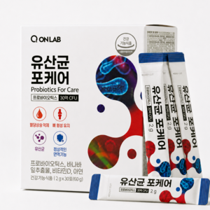 큐온랩 유산균포케어 장까지가는 생 유산균 혈당 예민한장에 좋은 당케어 30억, 1개, 30회분