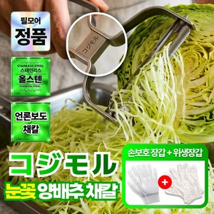코치모루 양배추 채칼 슬라이서 다용도 만능 와이드 두께조절, 1개, 실버