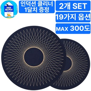 그렌든 늘새론 프리미엄 실리콘 인덕션 보호매트, 2개, 기하학 네이비 골드