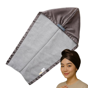 더블트리 새틴 극세사 호텔식 헤어 드라이 타월, 1개, 새틴그레이