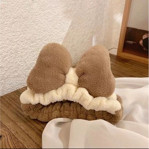 빅리본 세안밴드 귀여운 헤어밴드 메이크업 러블리 머리띠, 1개, 브라운