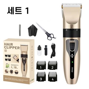 바리깡 전문가용 전동 이발기 삭발 이발 도구 가정용 미용실 전용 전기 이발기 조각 전기 이발기 풀패키지 세트, 1개, 골드 A세트