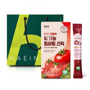NFC 착즙 100% 유기농 토마토즙 혜인담 아임 데일리 유기농 토마토 스틱 +쇼핑백, 1세트, 308g
