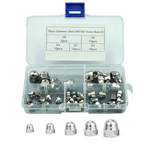 304 스테인리스 볼트마개 육각 캡너트 M3 M4 M5 M6 M8 50pcs1세트