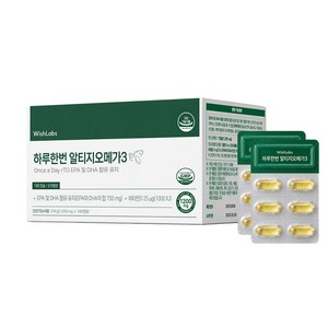 위시랩스 하루한번 직장인 부모님 영양제 국내산 rTG 알티지 대용량 혈행건강 오메가3 6개월분, 1개, 180정