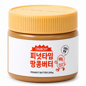 [오독오독 땅콩] 피넛타임 무가당 100% 땅콩버터 크런치, 1개, 200g