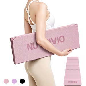 NUTRIVIO 운동매트 스트레칭 필라테스 tpe 접이식 홈트 요가매트, 1개, 핑크