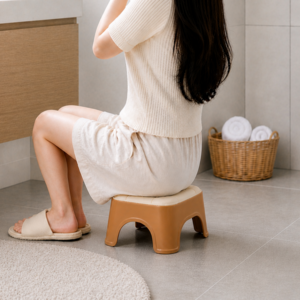 모어픽 튼튼한 미끄럼방지 다용도 욕실 의자, 브라운