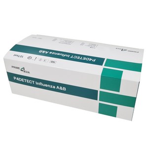 P4DETECT 독감키트 10회분 A형 B형 독감검사 병원 진단 키트 전문가용 인플루엔자, 1개, 10개입