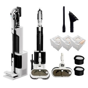 최신형 차이슨 AI 자동 충전 먼지 비움 올인원 스마트 타워 무선청소기, AI TOWER 청소기 + 물걸레키트, 화이트 골드박스 특가