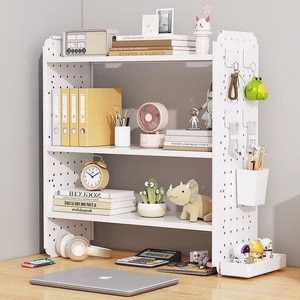 가남 다용도 타공판 공간 활용 수납 정리 스탠드 책상 정리 선반, 1개, 화이트 3단(40 x 20 x 60 cm)