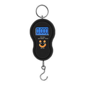 캐리어 저울 간편한 휴대용 여행 낚시 손저울 최대 50kg, 1개, 검정