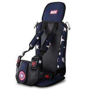 베베카 캐릭터 유아 아동 어린이 휴대용카시트 토들러 주니어 보조카시트 마블_스파이더맨 캡틴아메리카 1세 2세 3세 4세 5세 6세 7세, 캡틴아메리카 (네이비)