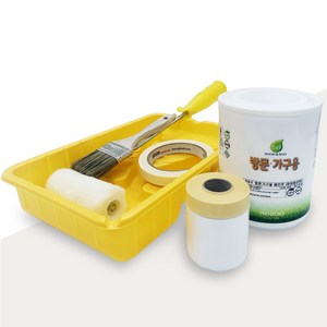 노루표 친환경 우드페인트 냉장고 욕실문페인트 문지방 화장실문페인트 방수페인트 칠하기, 퓨어 화이트 부자재 패키지, 1L, 1세트