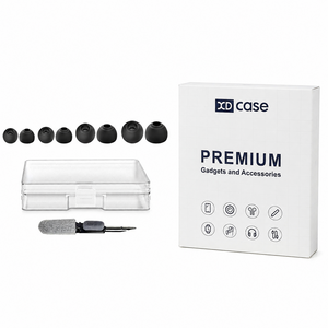 XDcase Sennheiser Momentum 4/3용 4쌍 교체용 실리콘 이어팁 키트 청소 브러시, 1세트, 검정