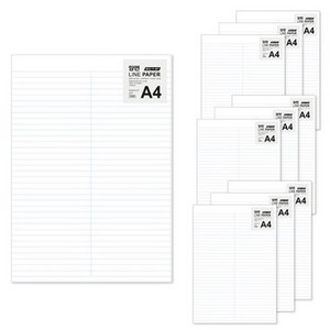 양면에 줄있는 용지, A4, 10개