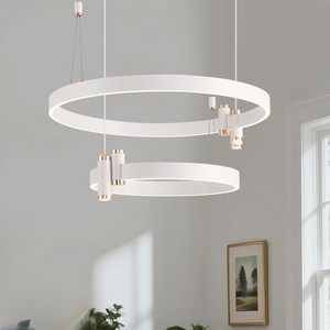 joxy LED 거실등 럭셔리 원형 펜던트등 W751-2, 흰색
