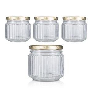 경진기업 [철캡]해바라기유리병 안성맞춤 500g(A) 89파이 마개골드 4개, 500ml
