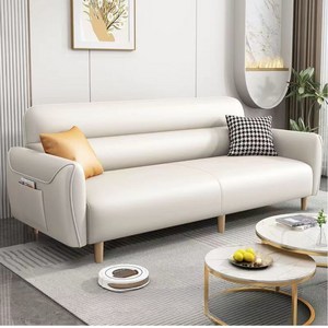 우리네가구 접이식 등받이 각도조절 소파베드 L24, 크림색