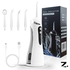 Zoovit 휴대용 구강 세정기 무선 치아 세정기, 화이트, A16