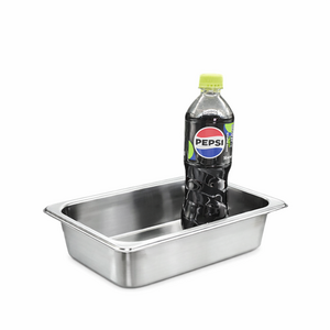 304 NSF식품 승인 사각 견고한 업소용 냉장고 반찬 스텐 밧드 바트, 1개, 1/4 (265x165mm) × 높이 6.5cm 몸체만