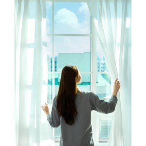 3M정품 떨어지지 않고 간편하게 붙이는 쉬폰커튼+끈 커튼봉 호환가능