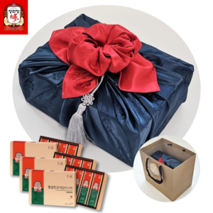 정관장 홍삼정 60포 데일리스틱 고급 비단 보자기 포장 선물세트, 1세트, 600ml