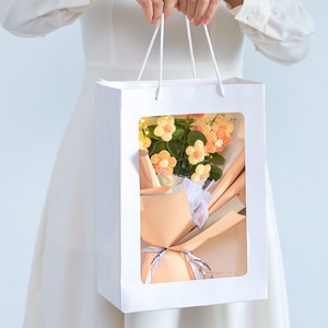 [쇼핑백포함] 포디움 뜨개꽃다발 완제품, 1개, 프리지아