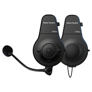 SILUNA 반모헬멧 블루투스 라이더 배달용 방수 노이즈캔슬링 무선 헤드셋, 블랙, LX1plus-Duo양쪽 귀