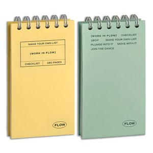 아이코닉 플로우 체크리스트 2종 세트, BUTTERYELLOW + VINTAGEMINT, 90매, 1세트