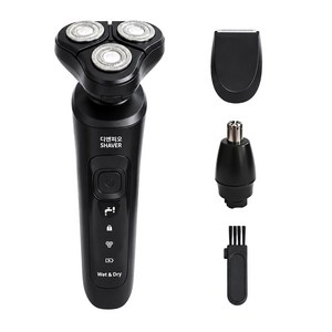 디엔피오 남자 전기 면도기 생활방수 (건습 겸용) 플로팅 헤드 무상AS, 블랙, 9D-SHAVER