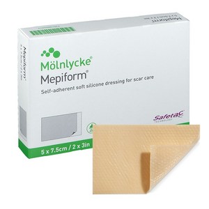 메피폼 5 x 7.5cm(5매/세트) [대리점직영 광고심의필정품] 흉터관리 Set 증정 Mepiform 갑상선 제왕절개 켈로이드 비대성 오래된흉터 관리 병원용 전문제품, 5개