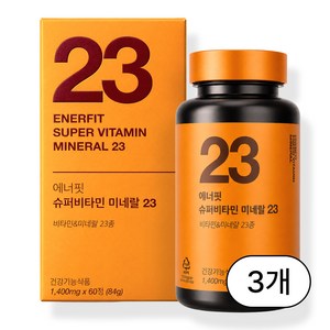 킵유어핏 에너핏 슈퍼 멀티 비타민 미네랄 23종 올인원 종합 영양제, 3박스, 60정