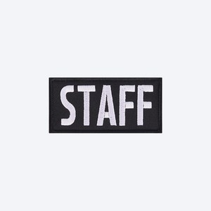 STAFF strong ver. 검정+흰색 BW105 - 벨크로 자수 안전 경호 가드 유니폼 시큐리티 스태프 보안 KOREA
