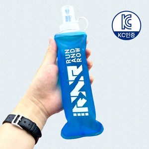 KC인증 런앤로 실리콘 워터 플라스크 스포츠 물병 가벼운 러닝 등산 물통, 오션 블루, 1개, 250ml