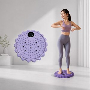 HULULU 스마트 발지압 스텝퍼 360도 트위스트 운동기구 디지털 디스플레이 칼로리 시간 측정, 1개, 퍼플