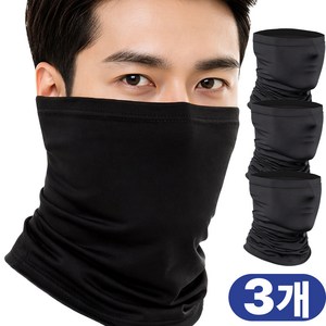 제이비 자외선차단 쿨 마스크 넥워머 목토시, 블랙, 3개