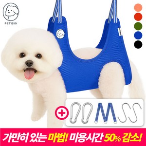 쁘띠시오 강아지미용거치대 고양이 애견 강아지 미용 발톱 발톱깎이 해먹 테이블 거치대 의자, 3. 블루, 1개, XS