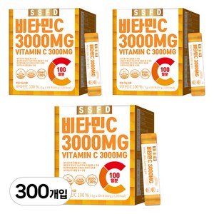 순수식품 비타민C 3000 가루 분말 스틱 파우더, 300g, 3개