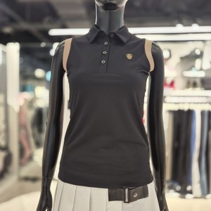 파사디골프 여성 여름 세로줄 트리코트 Y에리 나시 P25MTL189X BK (NC 대전유성점)