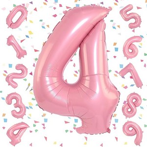 32인치 분홍색 디지털 풍선 생일 파티 장식용 디지털 풍선, 1개, Pink4