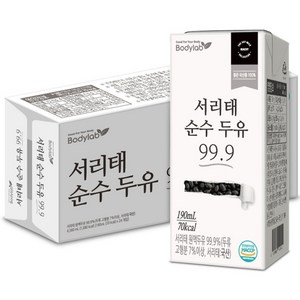 바디랩 서리태 순수 두유 99.9, 190ml, 24개