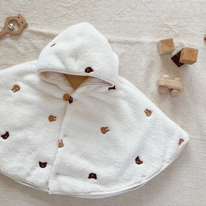 마롤로뜨 극세사 아기띠워머 아기 망토 블랭킷 후드 담요 겨울옷, 벨보아망토블랭킷_바니베어