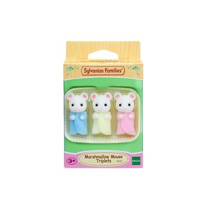 실바니안패밀리 마쉬멜로 마우스 세쌍둥이 피규어 + 아기바구니 5337, 1세트