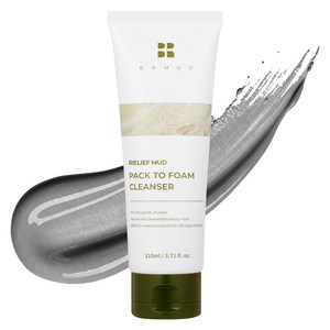 비알머드 리커버리 머드 약산성 저자극 팩투폼 클렌징폼, 110ml, 1개