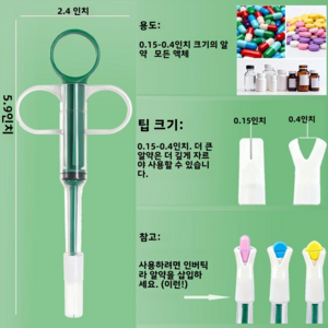 YSHI고양이 강아지 올인원 투약기 반려동물 약먹이기 간편 투약 도구 키트 가정 반려동물 일상 약복용용, 빨간색